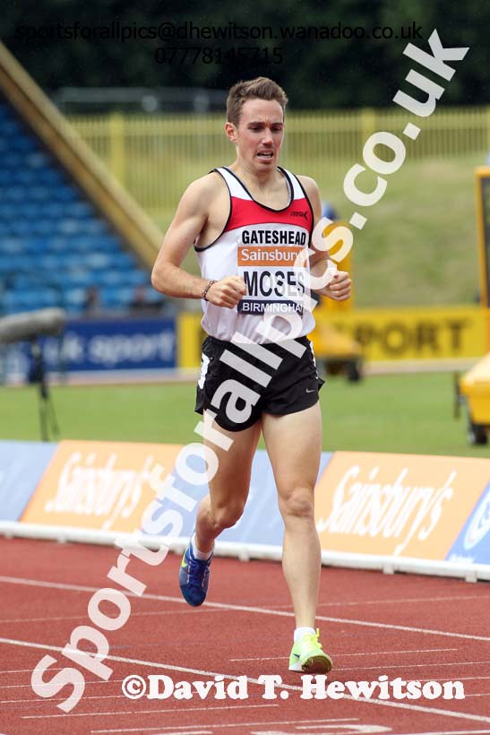 Lewis Moses (Gateshead) 1500 metres, 2014 Sainsbury's British Championships. Photo: David T. Hewitson/Sports for All Pics